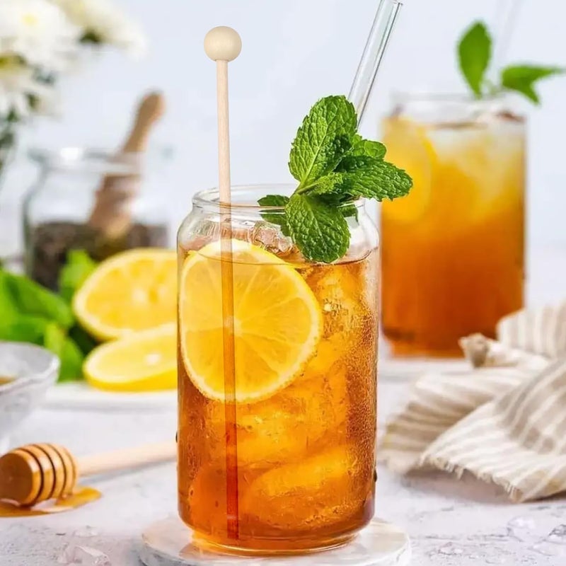 Pretwad 50 Pack Wooden Rock Candy Sticks with Ball Tips- 6 Inch Natural Wood Cake Pop & Drink Stirrer Sticks, Wood Swizzles Sticks for Chocolate Dipping & Coffee(15cm, Round Ball Head, Bulk) - Image 4